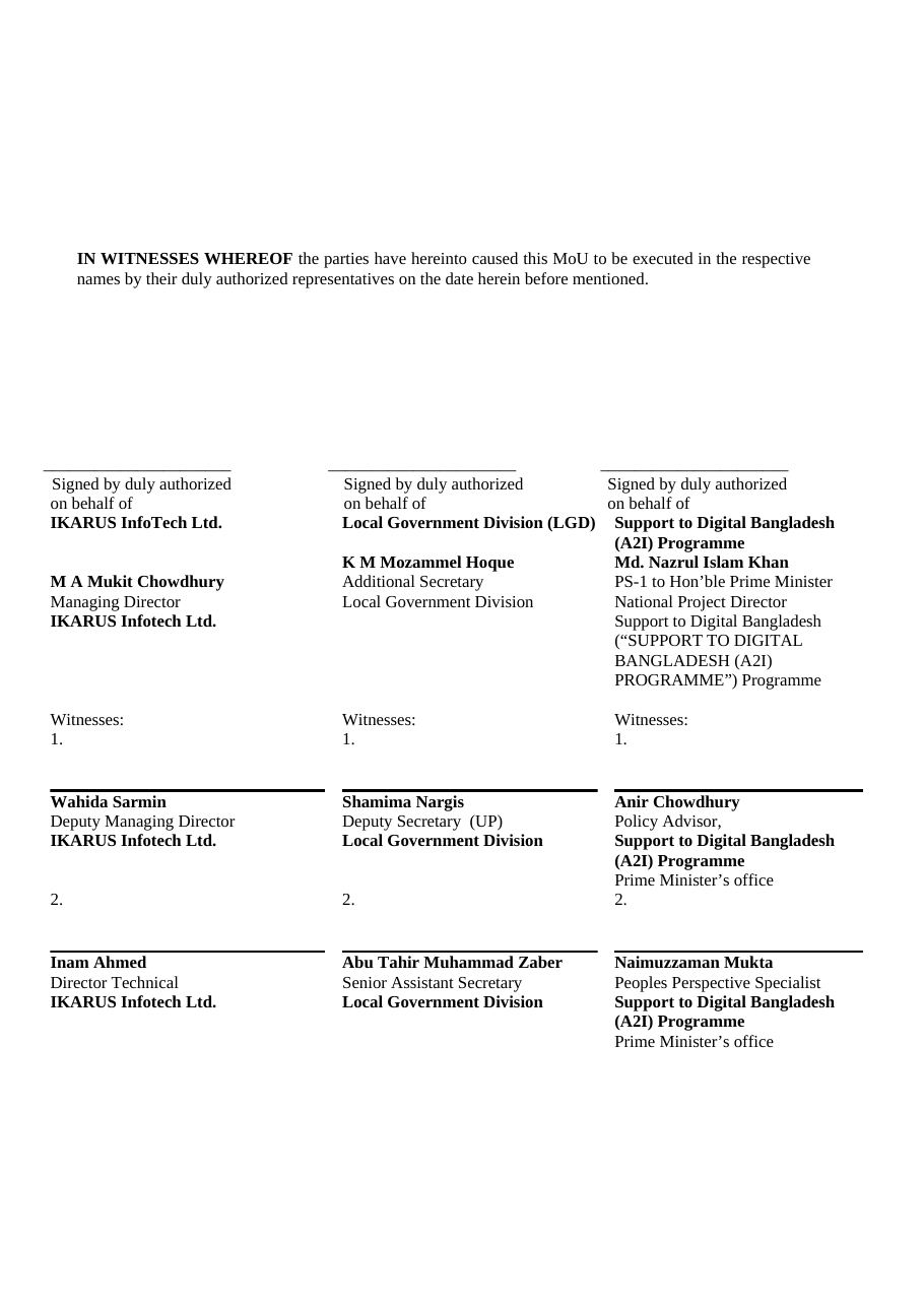 Signature page of the 2012 MoU