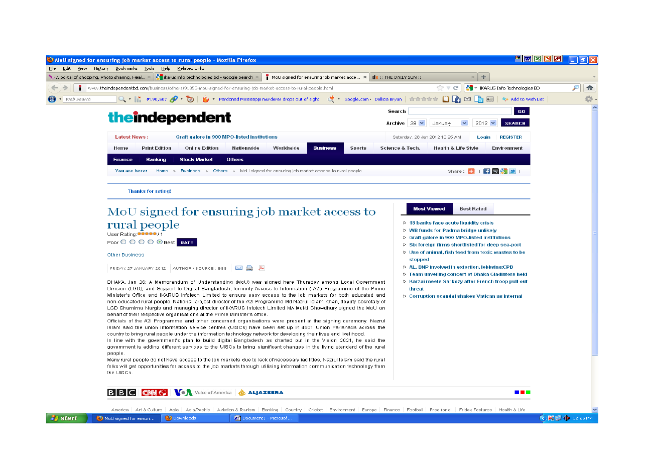The Independent report from 27 January 2012